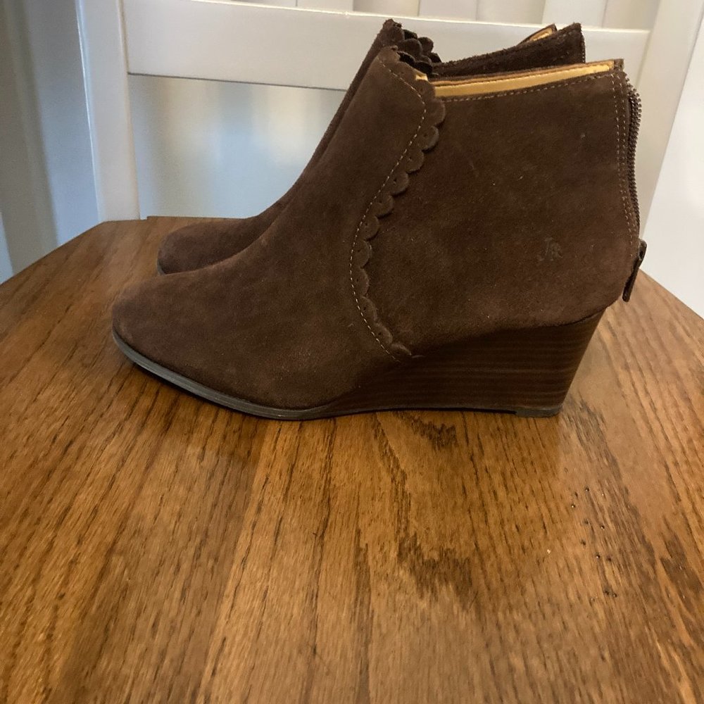 Jack Rogers Scallop Trim Wedge Emery Ankle Booties